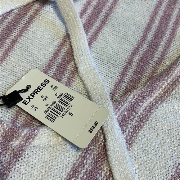 Express Super Soft Stripped Scoop Back Sweater - Picture 4 of 6